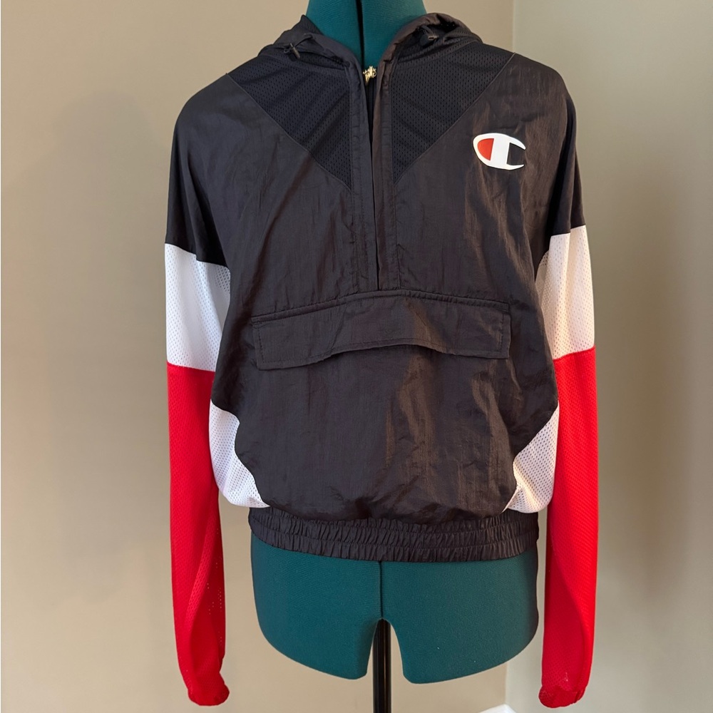 Champion Black and Red Hooded Jacket